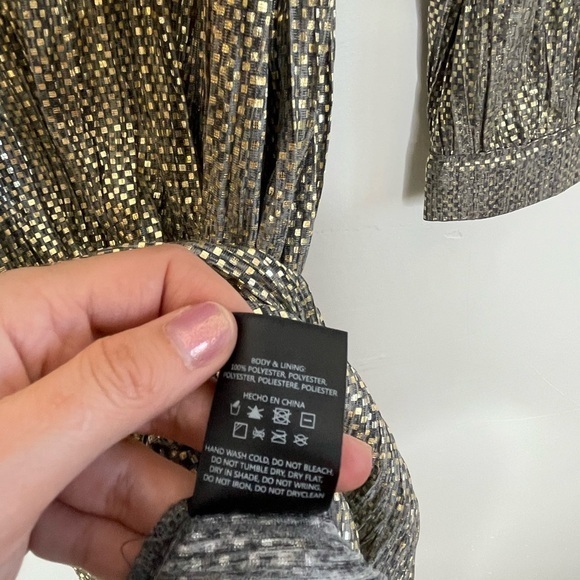 Sabina Musayev‎ Metallic Tie Neck Shimmer Dress - Picture 8 of 10